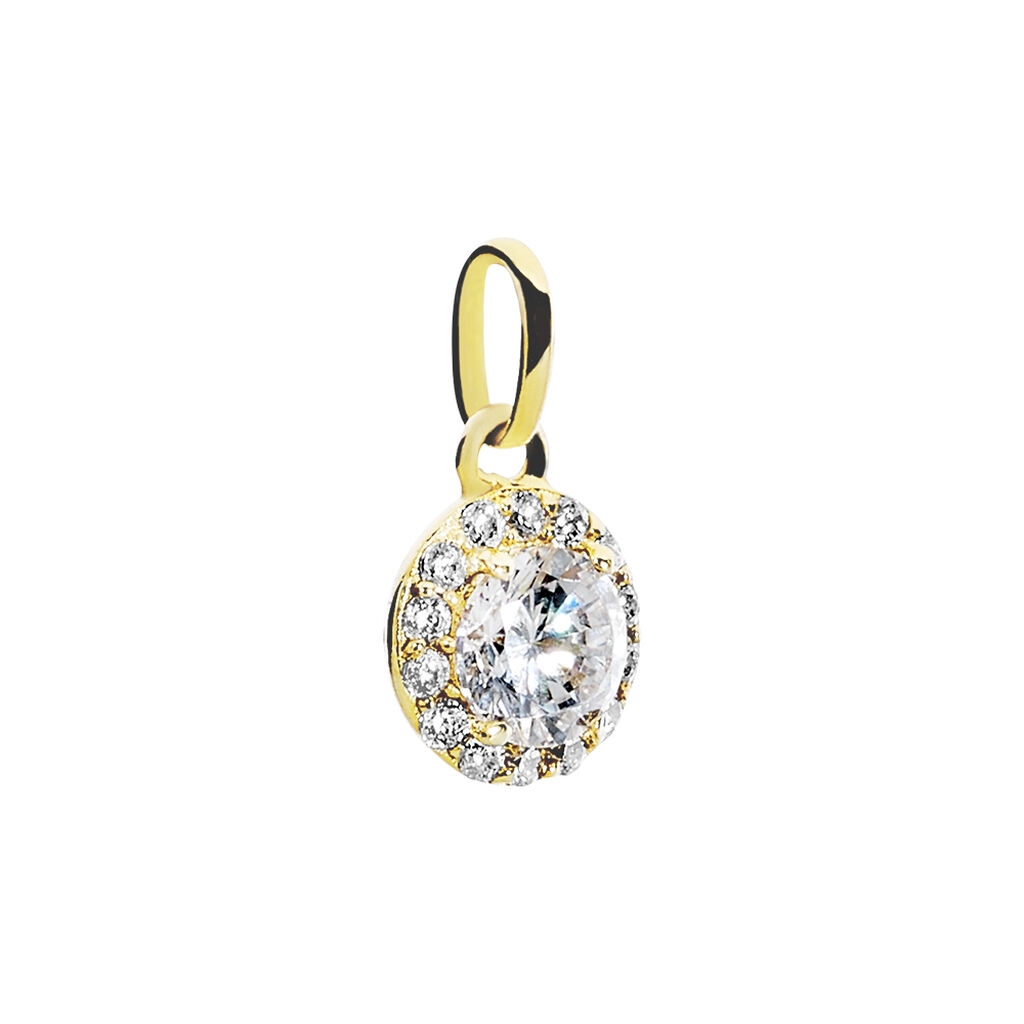 SEGHIRA Damen Anhänger Gold 375 (9 Karat) Zirkonia Weiß Kreis - Schmuckanhänger Damen | OROVIVO
