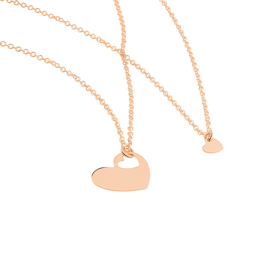 NAOMIE Damen Collier Silber rosevergoldet 925 Herz B 1,5 mm