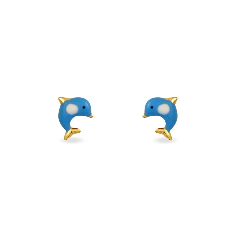 Boucles D'oreilles Puces Fulvie Dauphin Or Jaune - Spannringe Kinder | OROVIVO