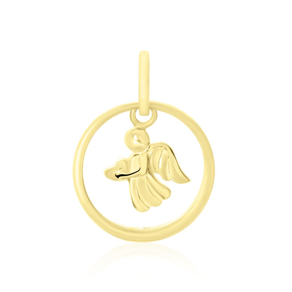 JAZ TAUFRING Kinder Anhänger Gold 375 (9 Karat) Zirkonia Weiß 0,01 ct Engel, Anhänger mit Stein