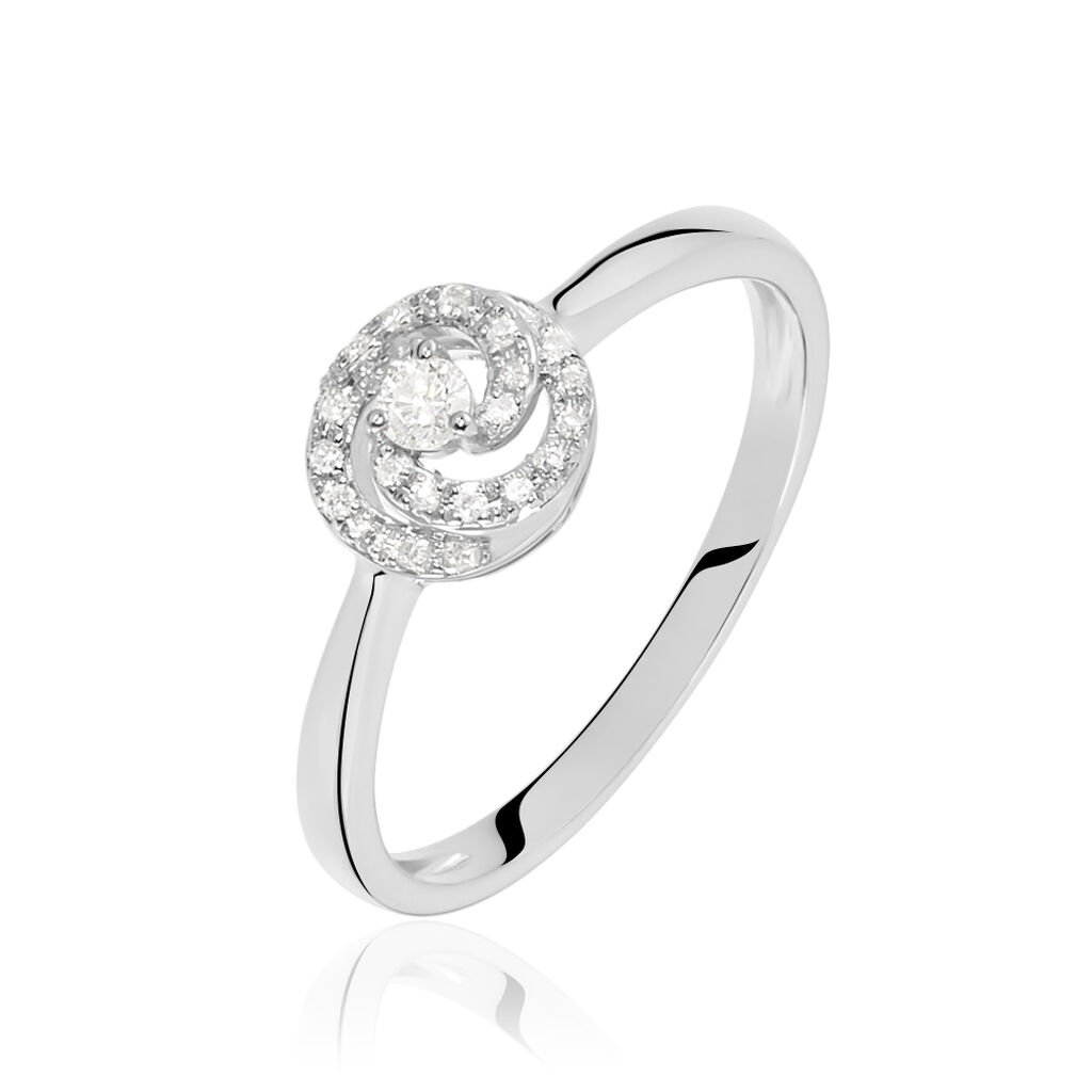 Damen Ring Weißgold 375 Diamant 0,14ct Kreis Tessa 4  - Ringe mit Stein Damen | OROVIVO