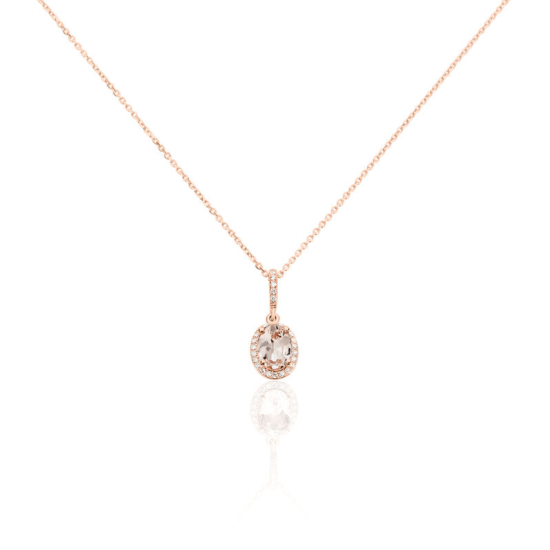 Collier Or Rose Morganite Et Diamant - Spannringe Damen | OROVIVO