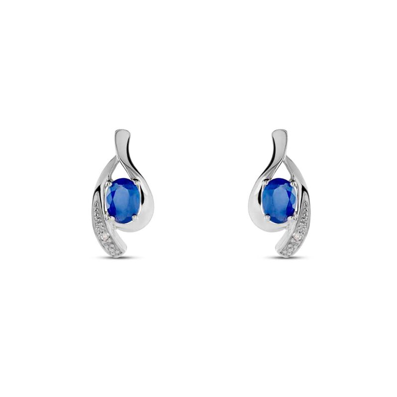Orecchini Lobo Charlotte Oro Bianco Zaffiro Diamante - Spannringe Damen | OROVIVO