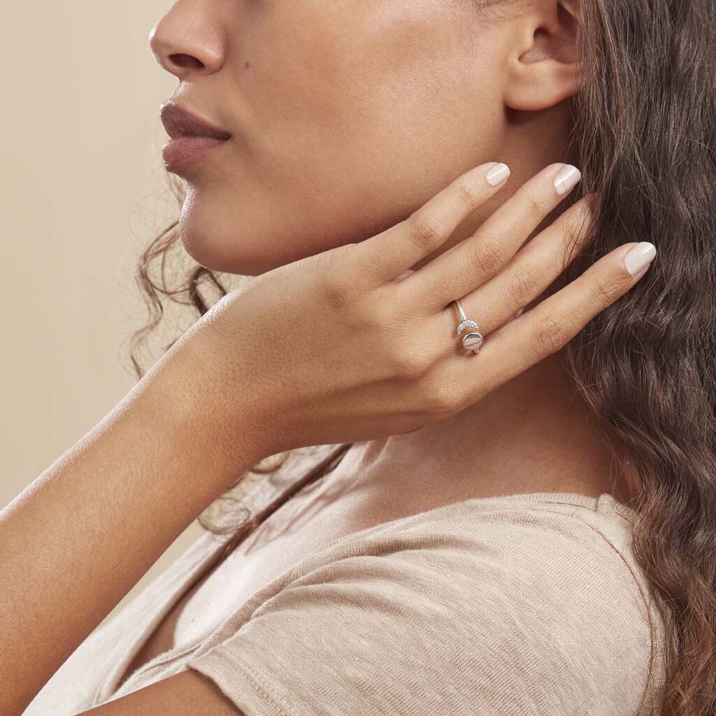 Bague Lyana Argent Blanc Oxyde De Zirconium - Spannringe Damen | OROVIVO