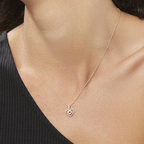 Damen Collier Gold 375 Diamant 0,07ct Herz Herz In Herz 0,95mm 45cm - Halsketten Damen | OROVIVO
