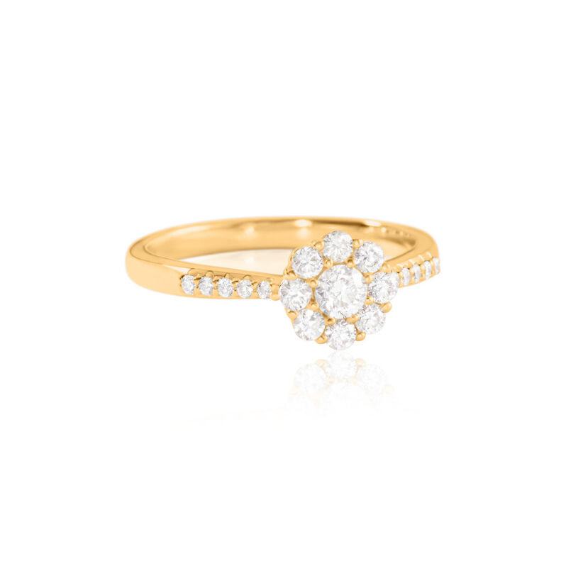 IRMA Damen Ring Gold 585 (14 Karat) Diamant Wei&szlig; 3,42 ct B 2 mm - Ringe mit Stein Damen | OROVIVO
