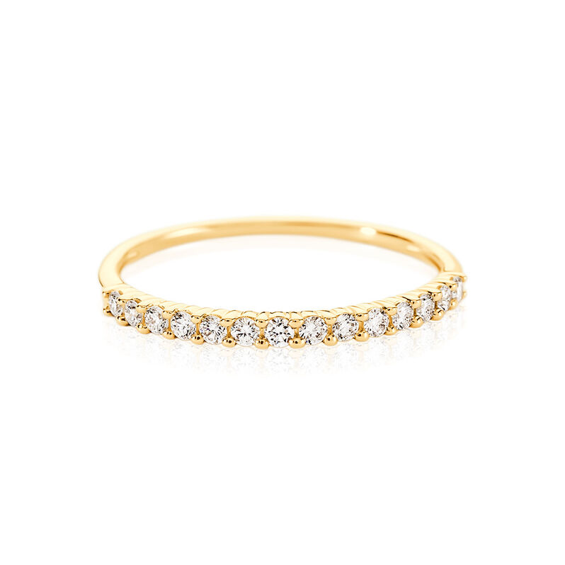 MERCY Damen Ring Gold 585 (14 Karat) Synthetischer Diamant Wei&szlig; 0,14 ct - Ringe mit Stein Damen | OROVIVO