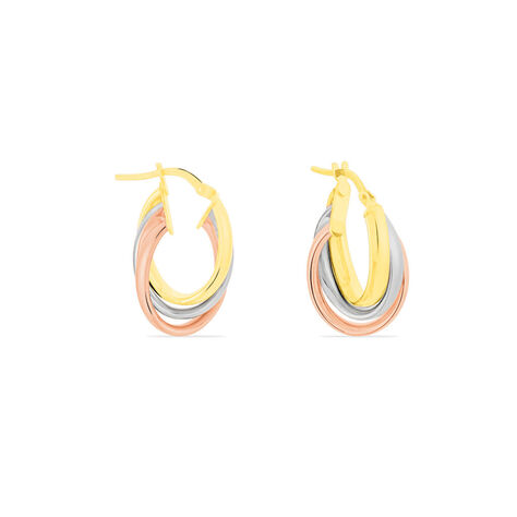 Damen Creolen Gold 375 Tricolor  - Creolen Damen | OROVIVO