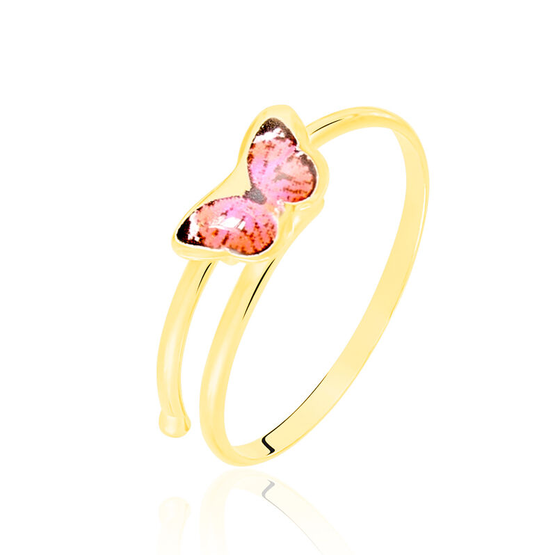 Bague Or Jaune Papillon Smalto - Spannringe Kinder | OROVIVO