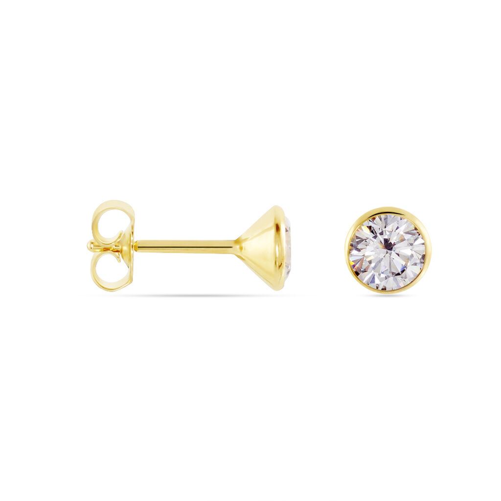 Damen Ohrstecker Gold 375 (9 Karat) Zirkonia Wei&szlig; 0,29 ct