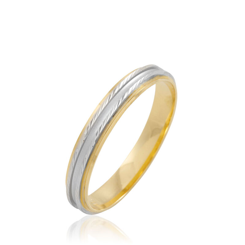 Alliance Nolvenn Ruban Plat Or Bicolore - Spannringe Familie | OROVIVO