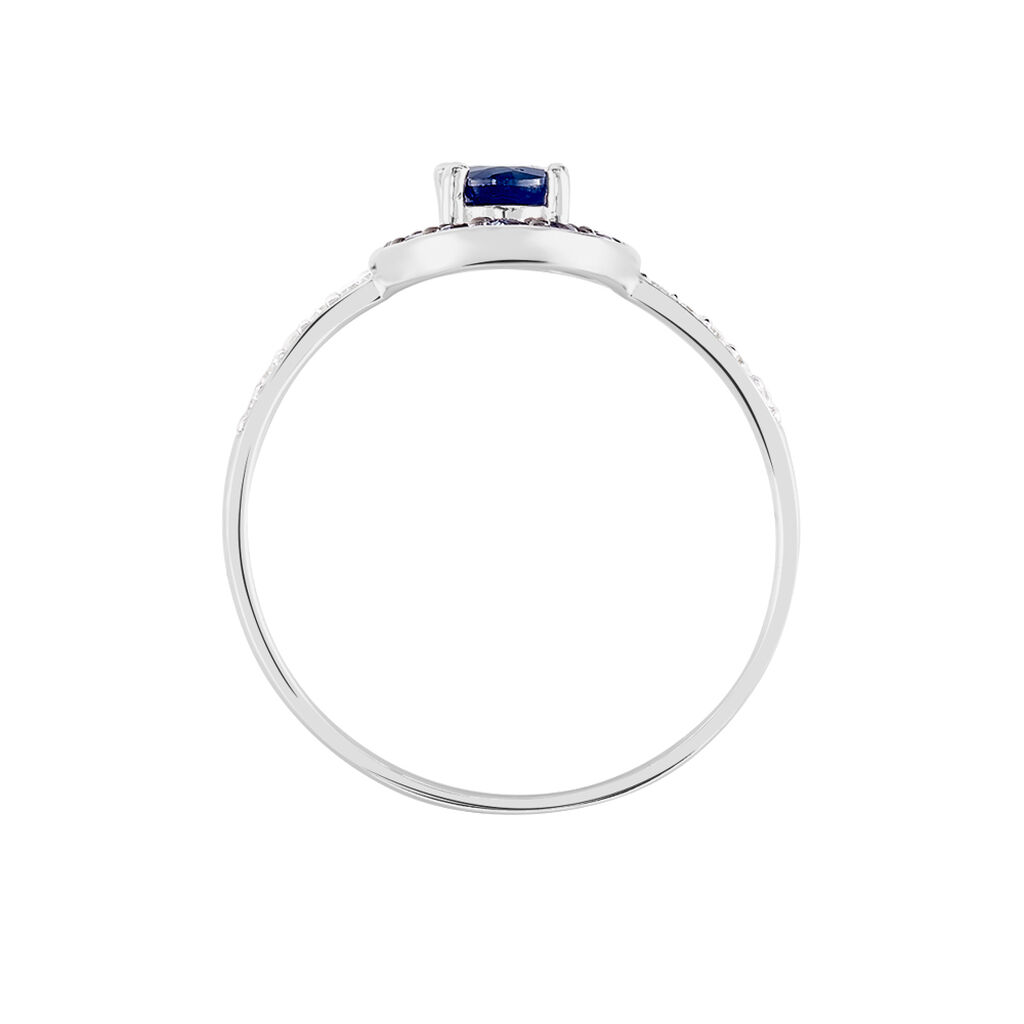 Bague Leona Or Blanc Saphir Diamant - Spannringe Damen | OROVIVO