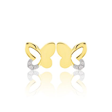 Kinder Ohrstecker Gold 333 Zirkonia Schmetterling - Ohrstecker Kinder | OROVIVO