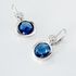 Walya Damen Ohrringe Lang Silber 925 Glas Blau Kreis
