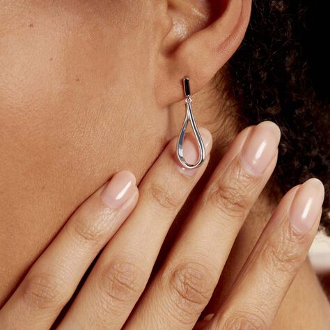 Damen Ohrstecker Lang Silber 925 Tropfen - Ohrringe Damen | OROVIVO