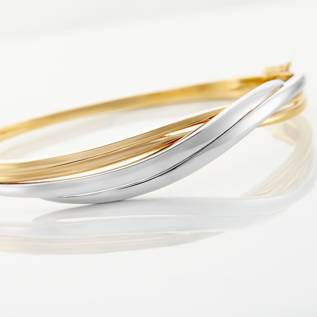 Damen Armreif Messing Gold 750 plattiert Bicolor - Sommerschmuck Damen | OROVIVO