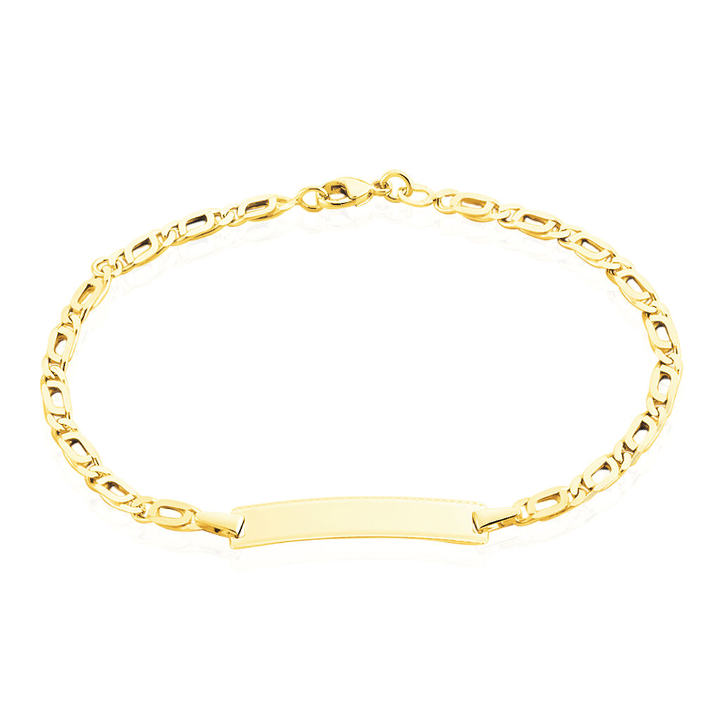 Bracelet Identité Fanelia Maille Marine Or Jaune - Spannringe Kinder | OROVIVO
