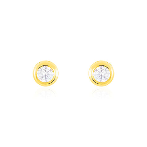 Damen Ohrstecker Gold 375 Zirkonia 4mm - Ohrstecker Damen | OROVIVO