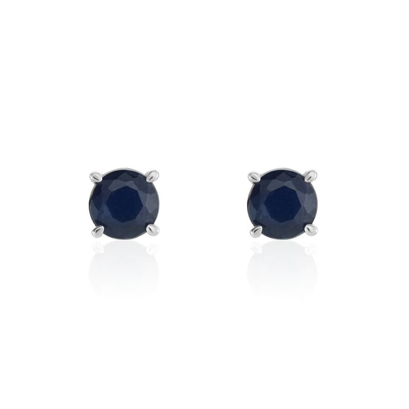 Boucles D'oreilles Puces Or Weiss Zubin Saphir - Spannringe Damen | OROVIVO