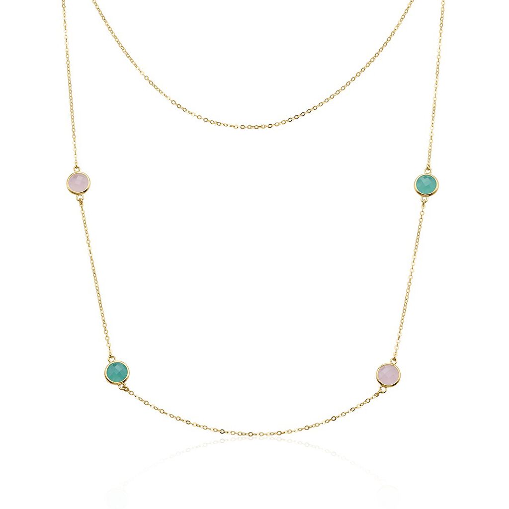 ZOI Damen Collier Silber vergoldet 925 Zirkonia Rosé 0,6 ct B 1,5 mm - Halsketten Damen | OROVIVO