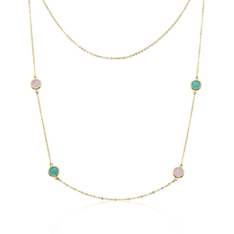 ZOI Damen Collier Silber vergoldet 925 Zirkonia Rosé 0,6 ct B 1,5 mm - Halsketten Damen | OROVIVO