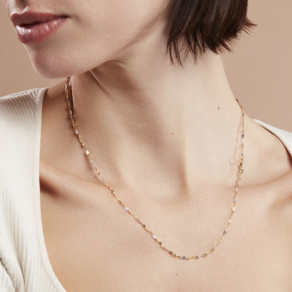 Damen Singapurkette Gold 375 Bicolor  - Halsketten Damen | OROVIVO