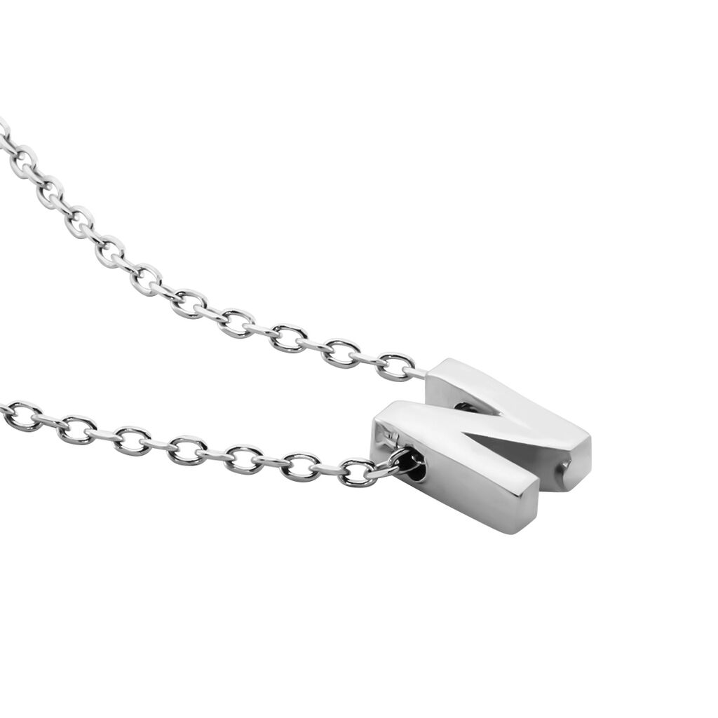Damen Collier Silber Silber 925 Buchstabe N