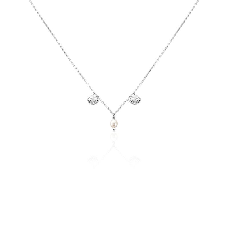 Collier Shehla Argent Weiss Perle De Culture - Spannringe Damen | OROVIVO