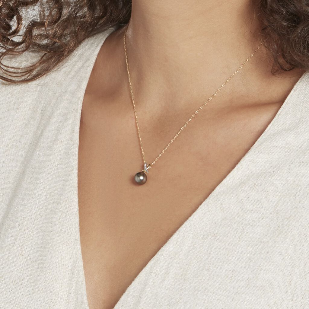 Pendentif Or Jaune   Et Perle - Spannringe Damen | OROVIVO