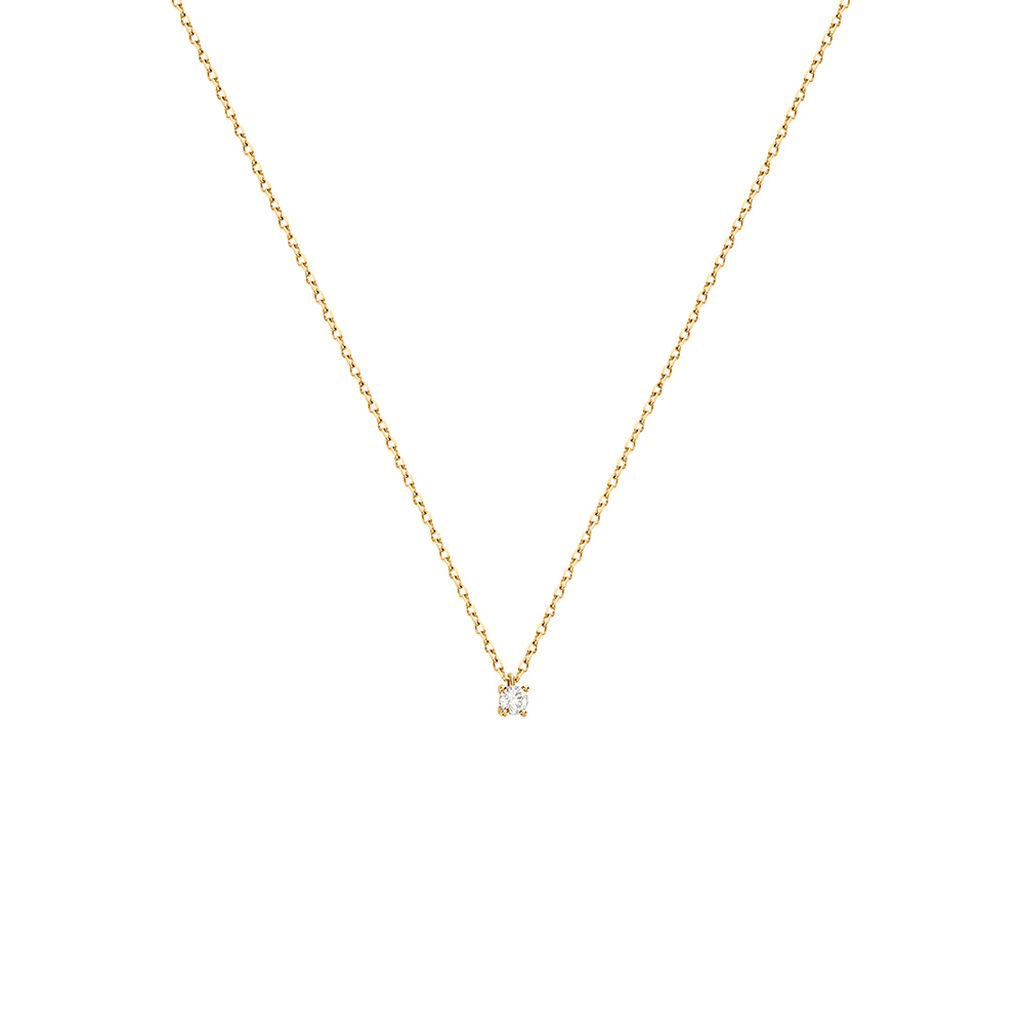 VICTORIA Damen Collier Gold 585 (14 Karat) Diamant Weiß 0,060 ct - Halsketten Damen | OROVIVO