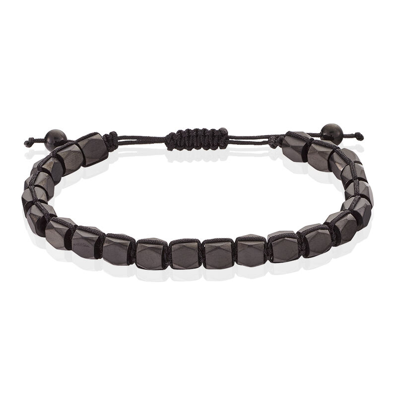 Herrenarmband Edelstahl Kugeln Textil - Armbänder mit Anhänger Herren | OROVIVO