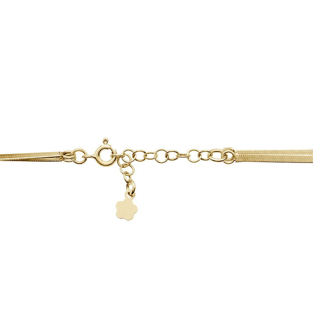 LEILA Damen Collier Silber vergoldet 925 B 0,5 mm