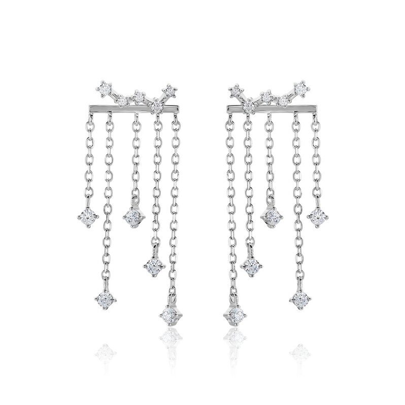 Boucles D'oreilles Pendantes Marsala Argent Weiss Oxyde De Zirconium - Spannringe Damen | OROVIVO