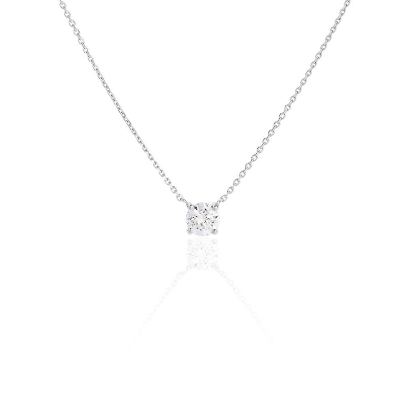 Symphonie Damen Collier Wei&szlig;gold 750 (18 Karat) Synthetischer Diamant Wei&szlig; 0,52 ct - Halsketten Damen | OROVIVO