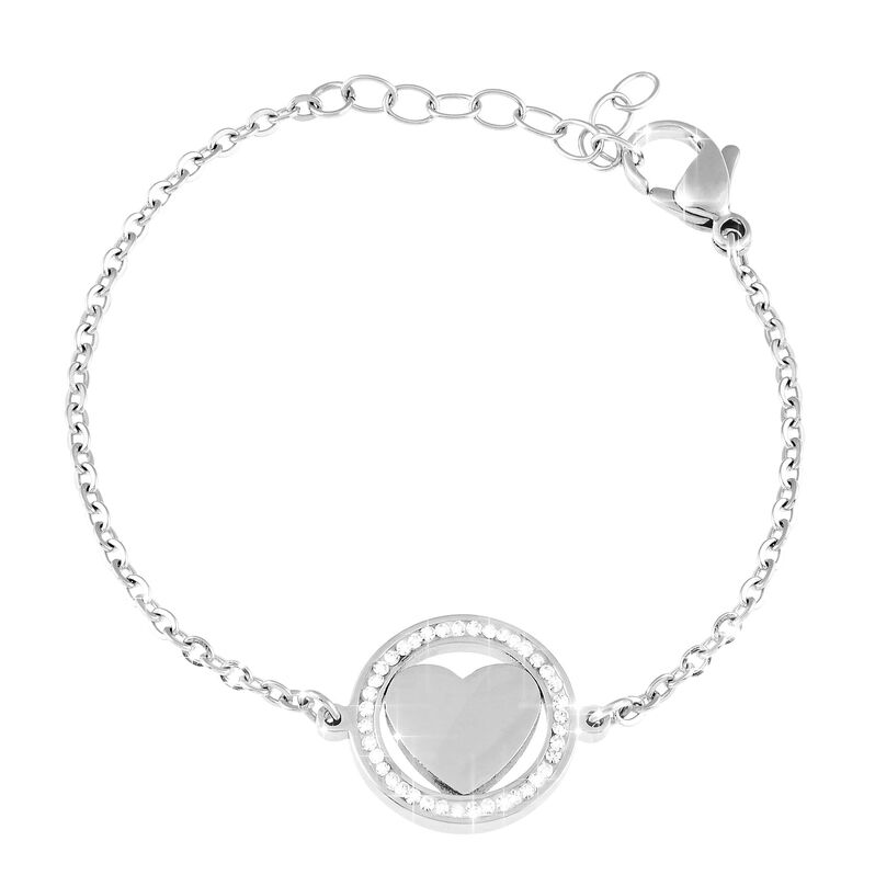 Bracciale cuore in acciaio e cristalli - Spannringe Damen | OROVIVO