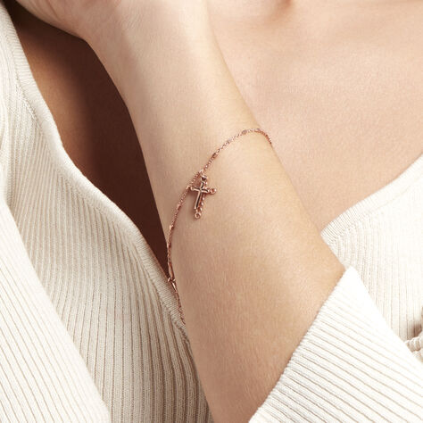 Damenarmband Silber 925 Rosé Vergoldet Kreuz - Armbänder mit Anhänger Damen | OROVIVO