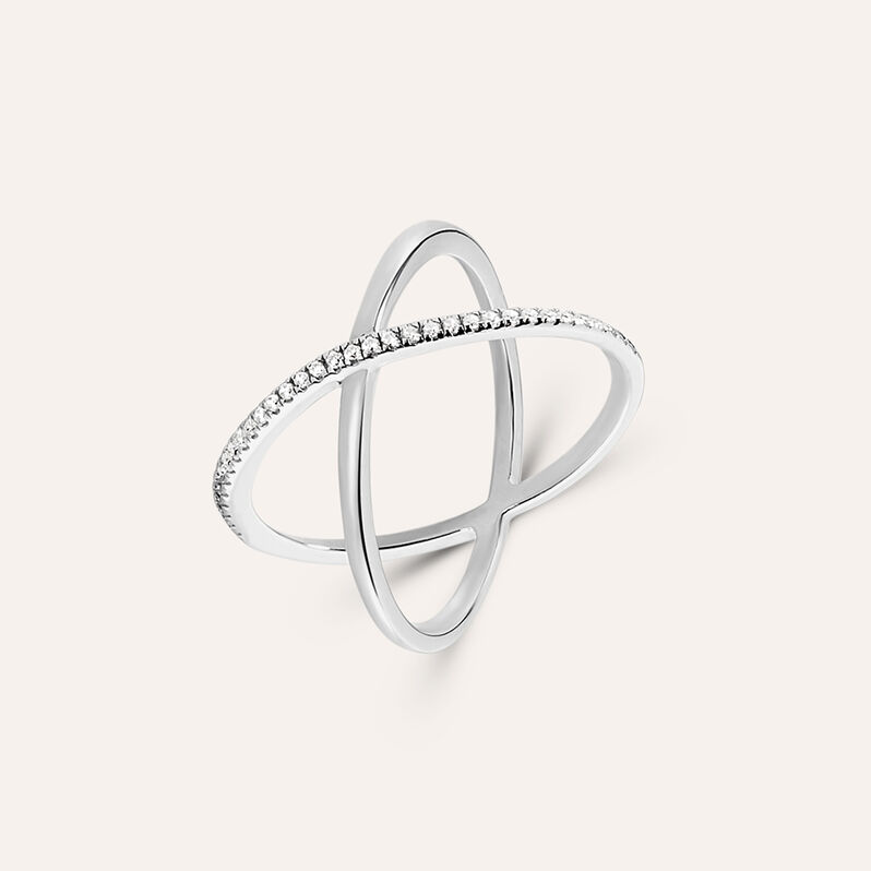 Anello Fantasia Silver Shine Argento Rodiato Cubic Zirconia - Spannringe Damen | OROVIVO