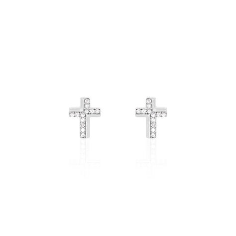 Damen Ohrstecker Silber 925 Zirkonia Kreuz - Ohrstecker Damen | OROVIVO