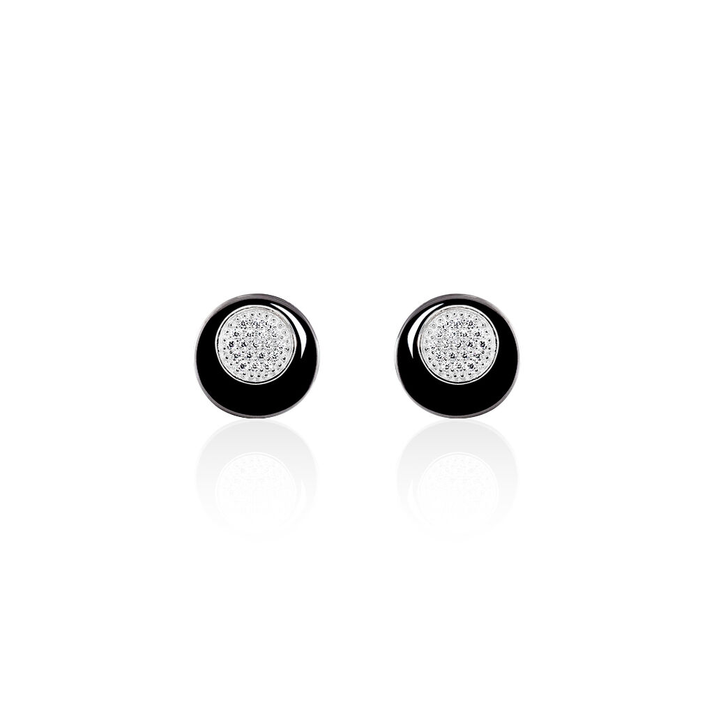 Boucles D'oreilles Pendantes Argent Céramique Et Oxyde De Zirconium - Spannringe Damen | OROVIVO