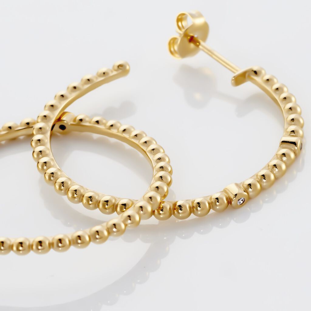 Damen Creolen Vergoldet Zirkonia Nuschka 30,00mm 2,20mm  - Creolen Damen | OROVIVO