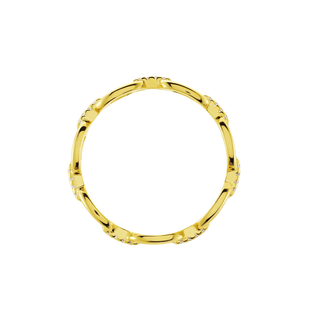 KETTY Damen Ring Silber vergoldet 925 Zirkonia Wei&szlig; 0,17 ct