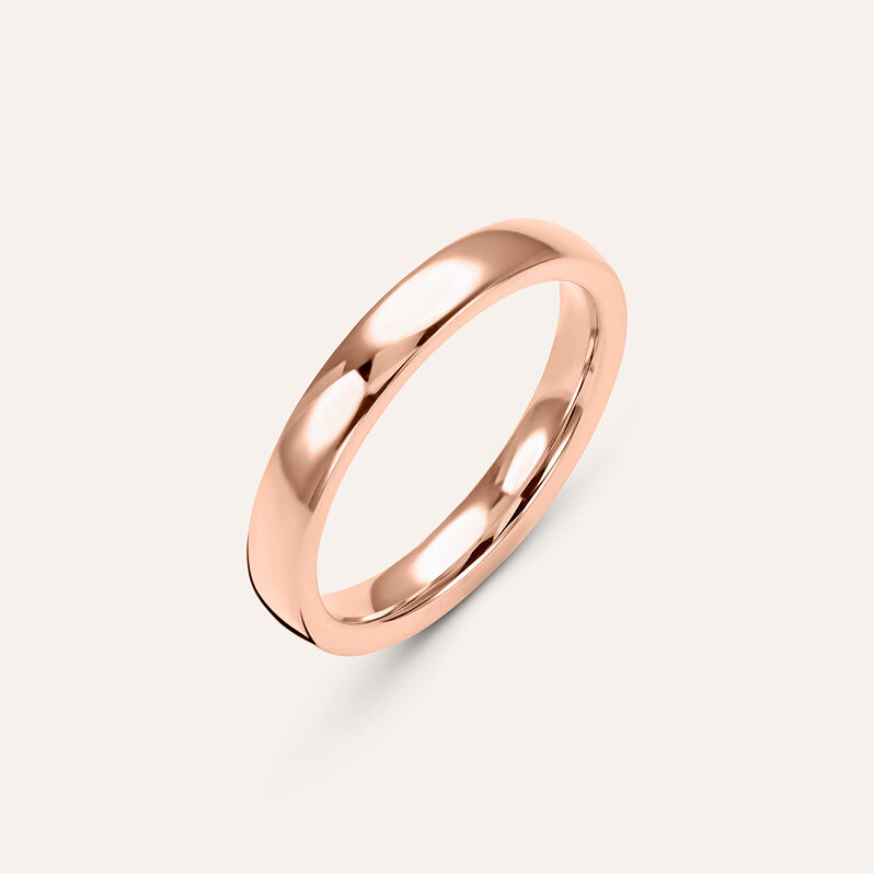 Fede Comoda Leggera Squadrata 3 mm Oro Rosa - Spannringe Unisex | OROVIVO