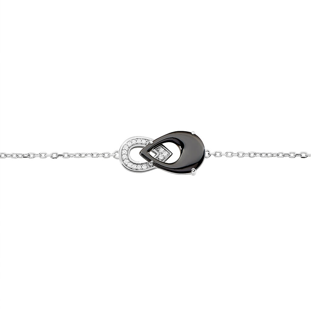 Bracelet Lamai Argent Blanc Céramique Et Oxyde De Zirconium - Spannringe Damen | OROVIVO