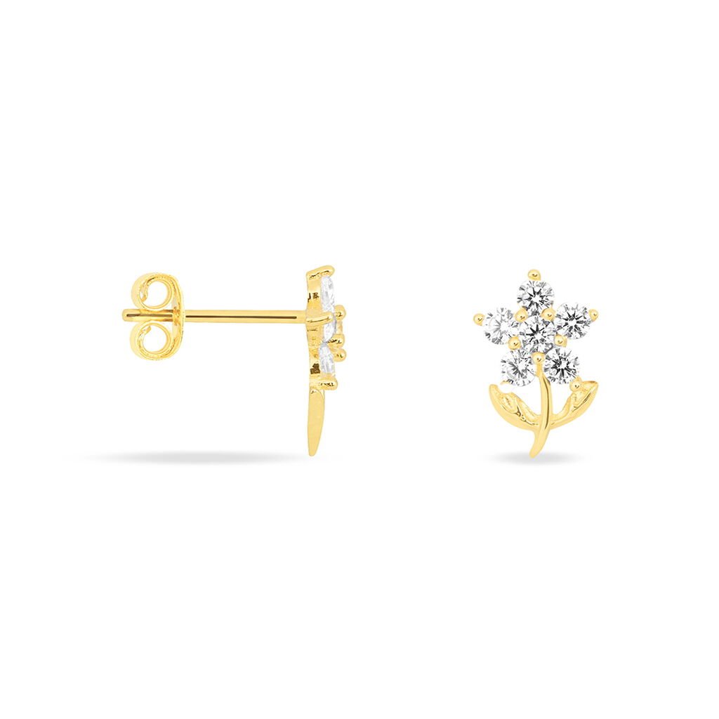 Ohrstecker Gold 375 Zirkonia Blume