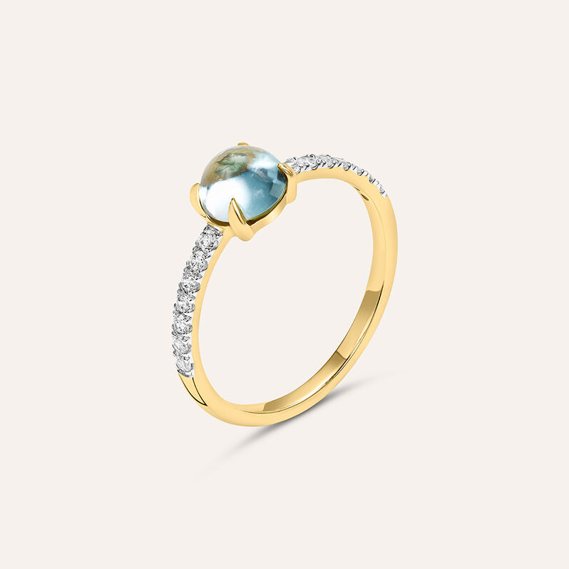 Anello Solitario Amélie Oro Giallo Topazio Cubic Zirconia - Spannringe Damen | OROVIVO