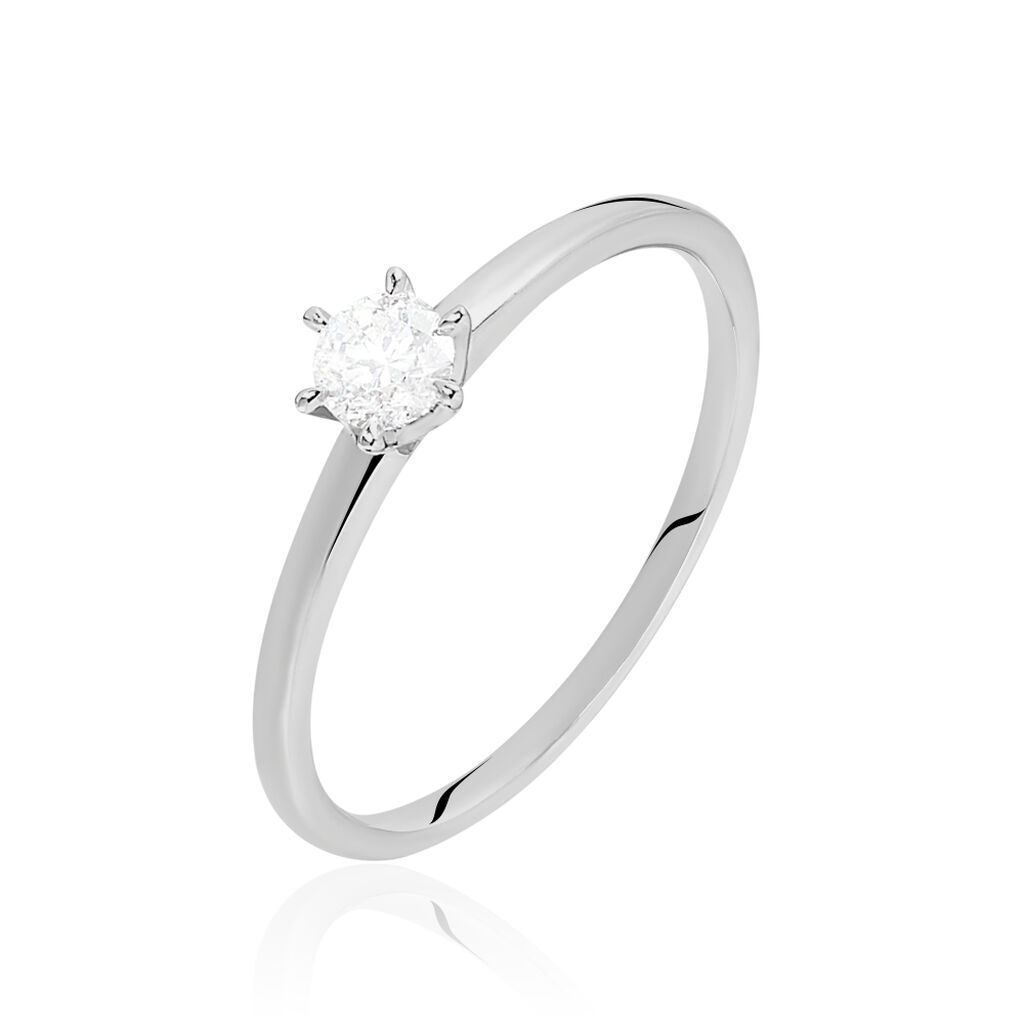 Bague Solitaire Josua Or Blanc Diamant - Spannringe Damen | OROVIVO