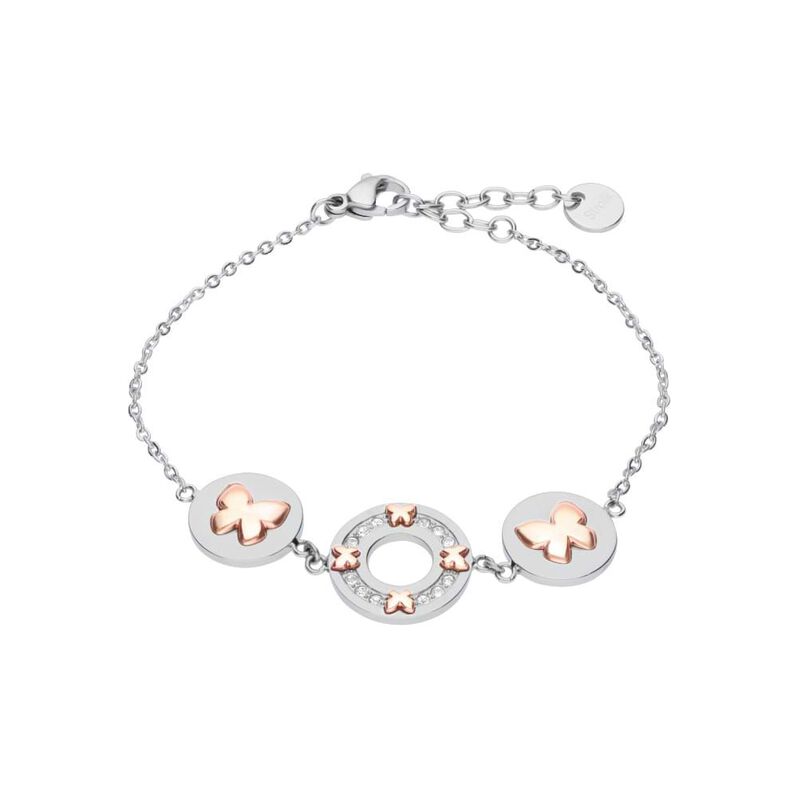Bracciale Endless Acciaio Farfalla e Cristalli - Spannringe  | OROVIVO
