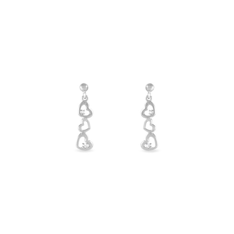 Boucles D'oreilles Pendantes Ally Argent Blanc Oxyde De Zirconium - Spannringe Damen | OROVIVO
