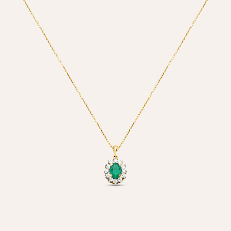 Collana Charlotte Oro Giallo Smeraldo Diamante - Spannringe Damen | OROVIVO