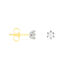 NAPOLI Damen Ohrstecker Gold Bicolor 585 (14 Karat) Diamant Wei&szlig; 0,1 ct